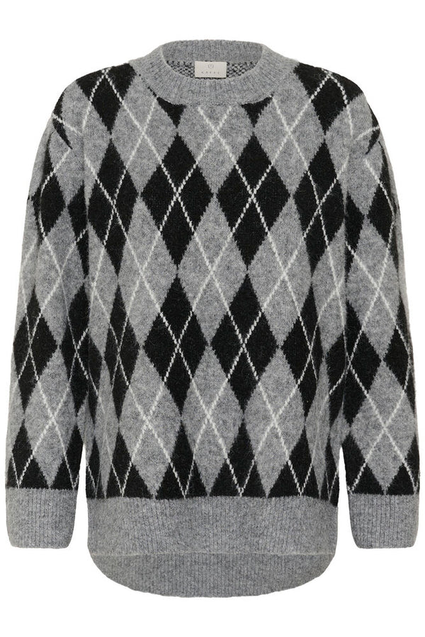 Kaffe Simone Knit Pullover - Black/GM/White