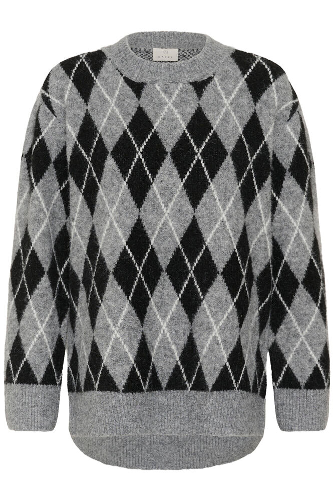 Kaffe Simone Knit Pullover - Black/GM/White