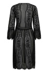 Cream Elaria Lace Kimono - Pitch Black