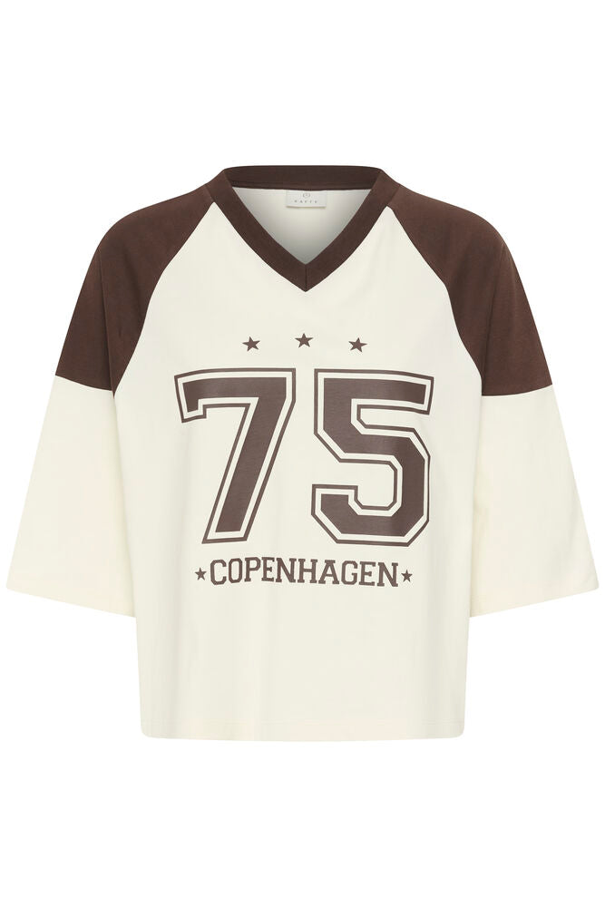 Kaffe Philine T-shirt - Turtledove/Coffee Bean