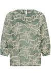 Cream Torli Blouse - Mulled Basil