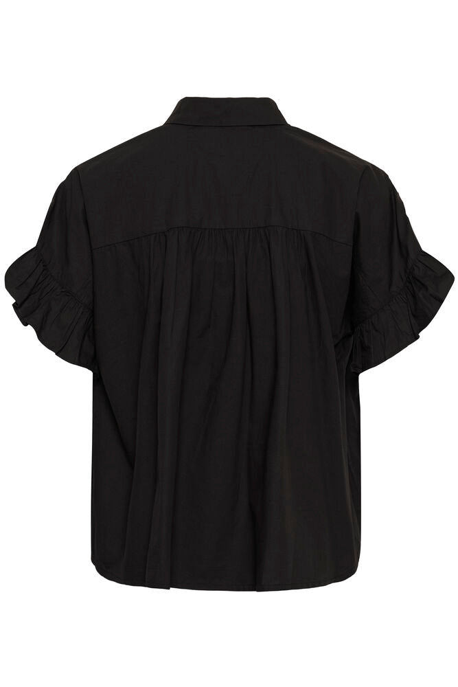 Kaffe Verdina Flouncce Shirt - Black Deep