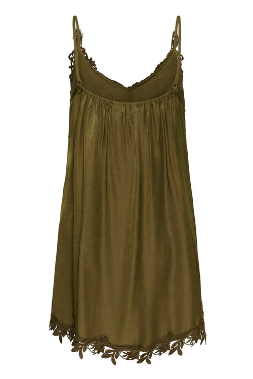 Cream Anna Long Top - Military Olive