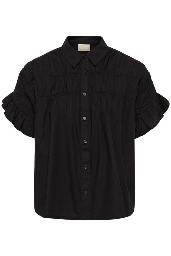 Kaffe Verdina Flouncce Shirt - Black Deep