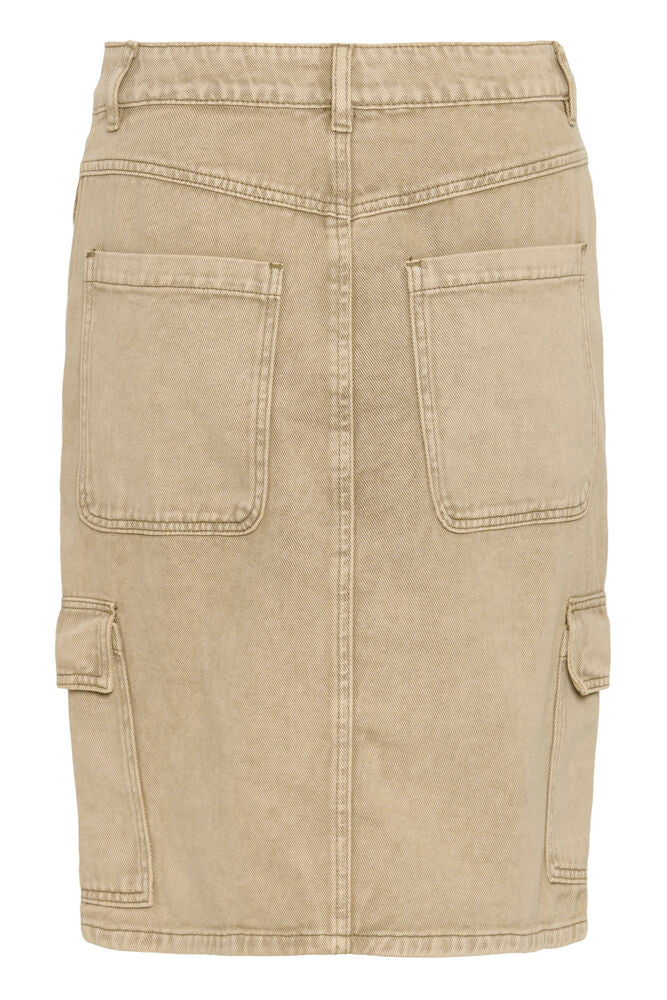 Kaffe Raina Denim Skirt - Washed Light Brown
