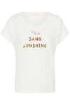Cream Alma T-shirt - Sea Sun Text