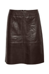 Culture Berta Leather Skirt - Coffee Bean