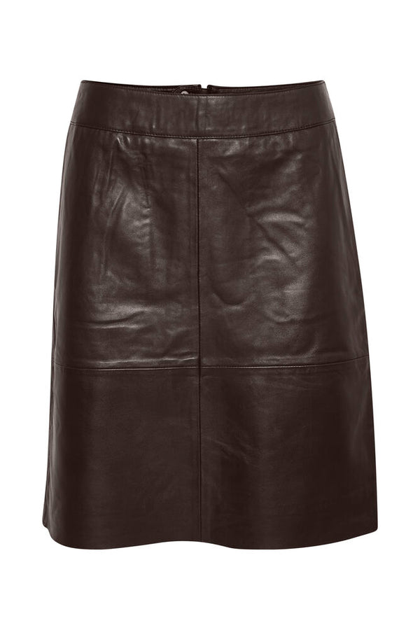 Culture Berta Leather Skirt - Coffee Bean