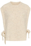 Cream Haggie Knit Slipover - Bleached Sand Melange