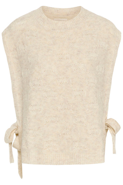 Cream Haggie Knit Slipover - Bleached Sand Melange