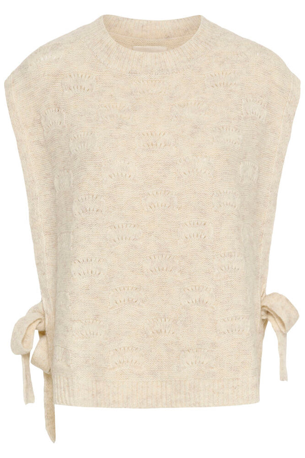 Cream Haggie Knit Slipover - Bleached Sand Melange