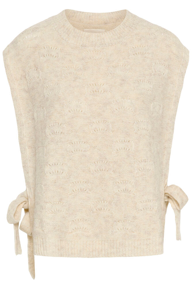 Cream Haggie Knit Slipover - Bleached Sand Melange