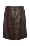 Culture Berta Leather Skirt - Coffee Bean