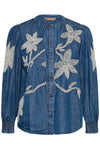 Culture Chatarina Blouse - Medium Blue Washed