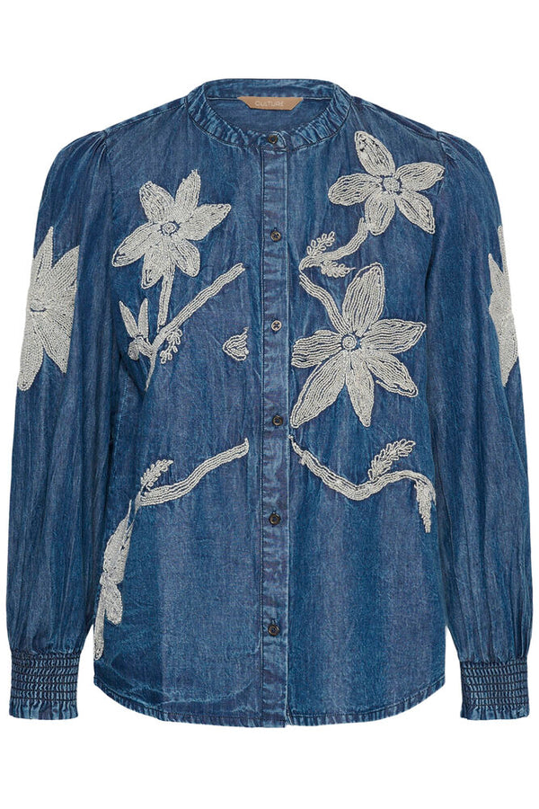 Culture Chatarina Blouse - Medium Blue Washed