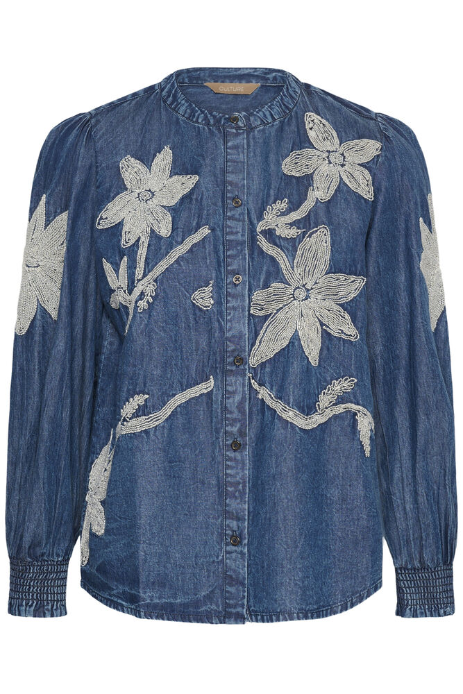 Culture Chatarina Blouse - Medium Blue Washed