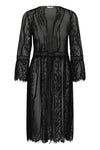 Cream Elaria Lace Kimono - Pitch Black
