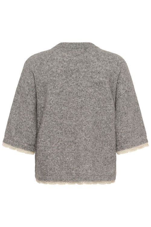 Cream Kibana Knit Pullover - Grey Melange