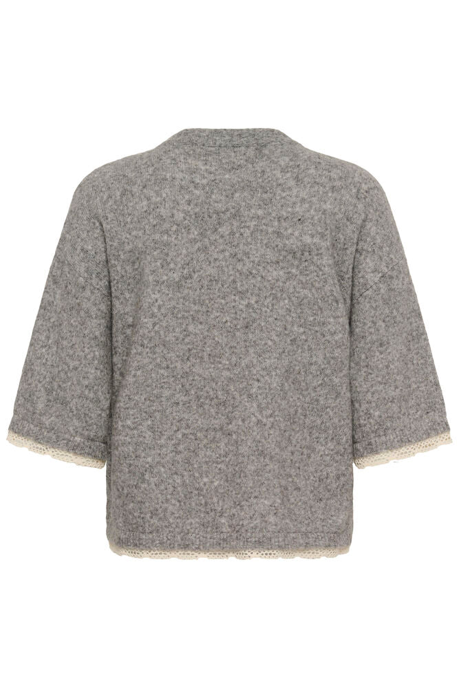 Cream Kibana Knit Pullover - Grey Melange