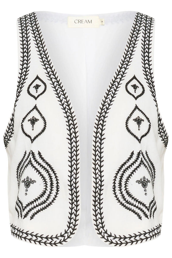 Cream Manju Boho Vest - Snow White