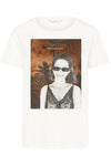 Cream Strina T-shirt - Brown Golden Hour Collage