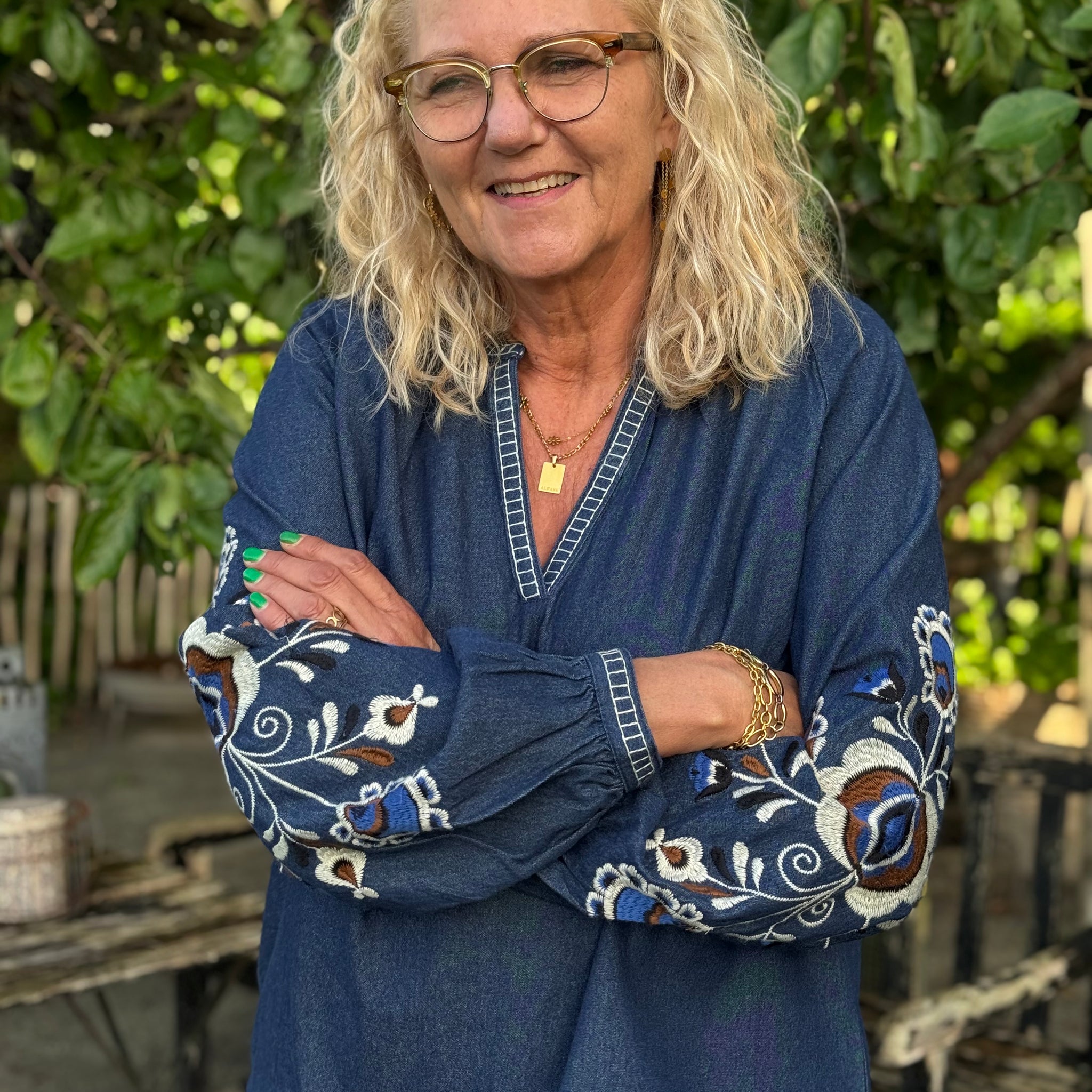 Cream Gro Blouse - Dundee Dark Denim