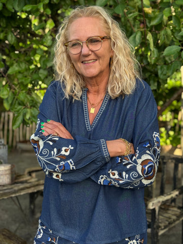 Cream Gro Blouse - Dundee Dark Denim