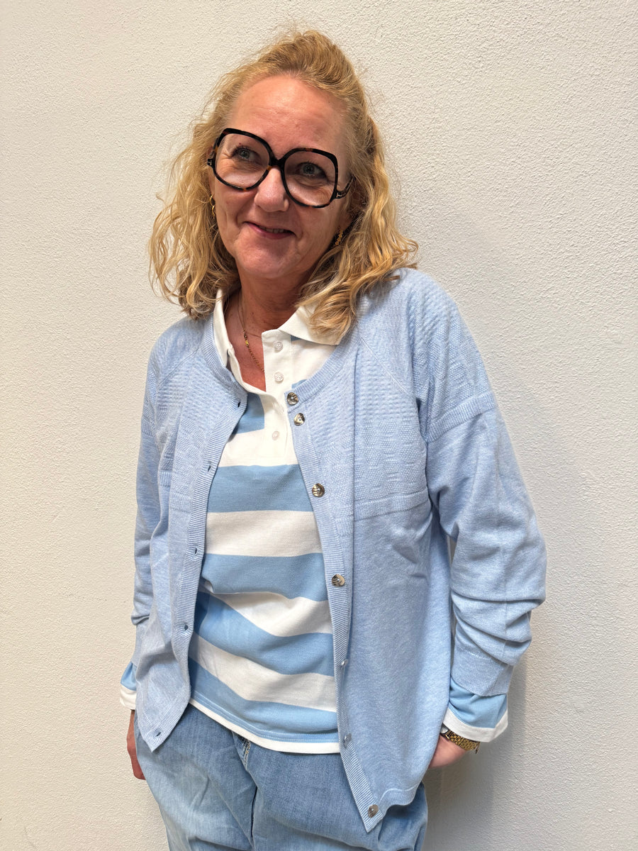 Cream Dela Cardigan - Cashmere Blue Melange