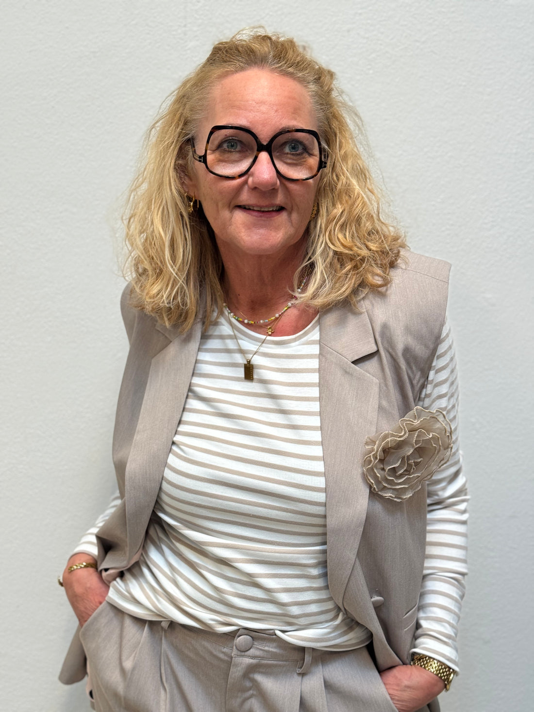 Kaffe Liddy T-shirt - Chalk/Feather Grey