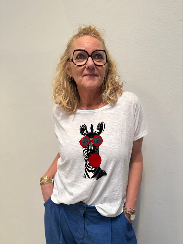 Costa Mani Animal Tee - Black/Red