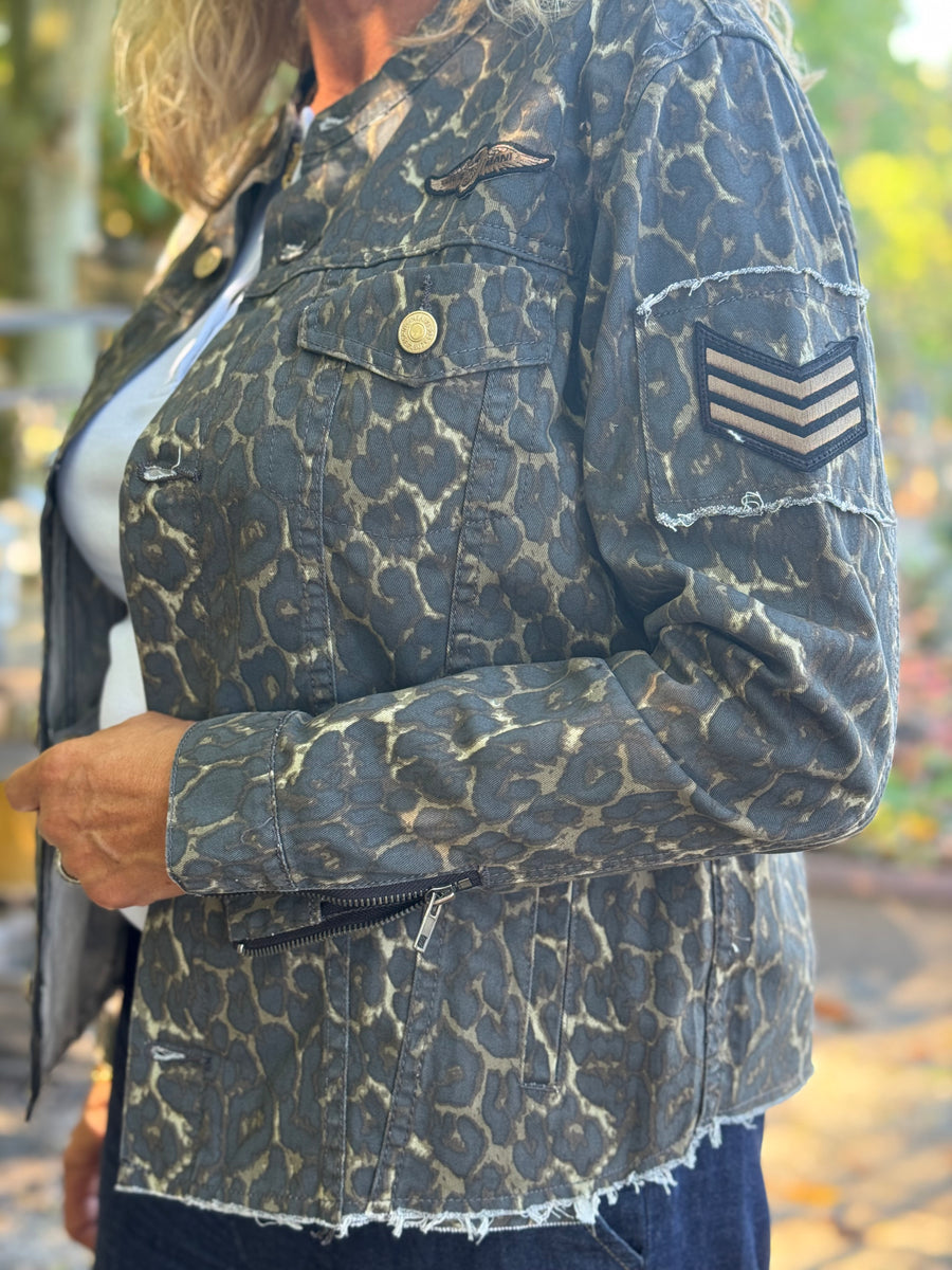 Costa Mani Foxy Leopard Jacket - Grey Leo
