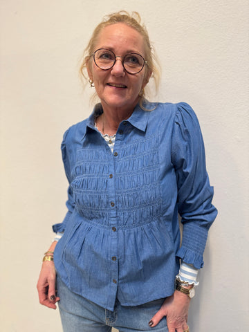 Cream Kami Shirt - Providence Blue