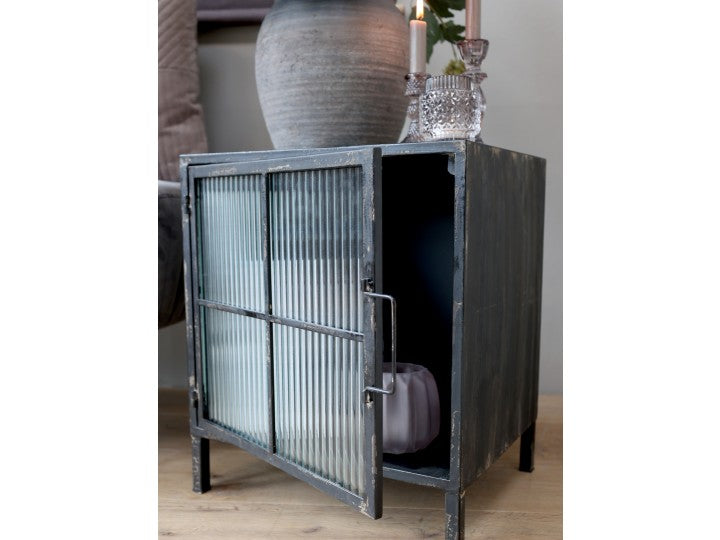 Chic Antique - Skab m. rillet glaslåge