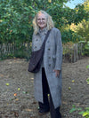 Cream Georg Long Coat - Grey Check