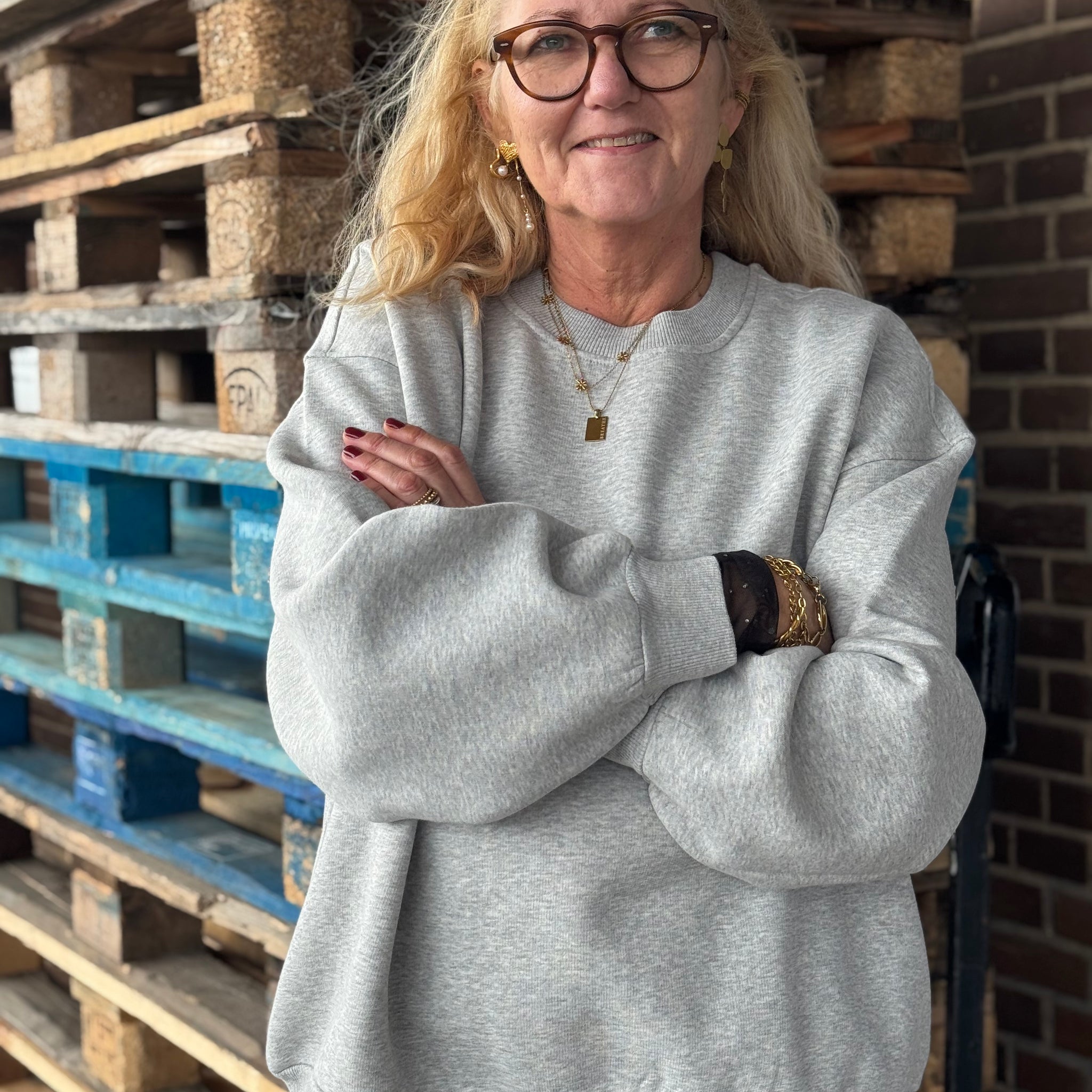 Nümph Bissa Oversize Sweat - Light Grey