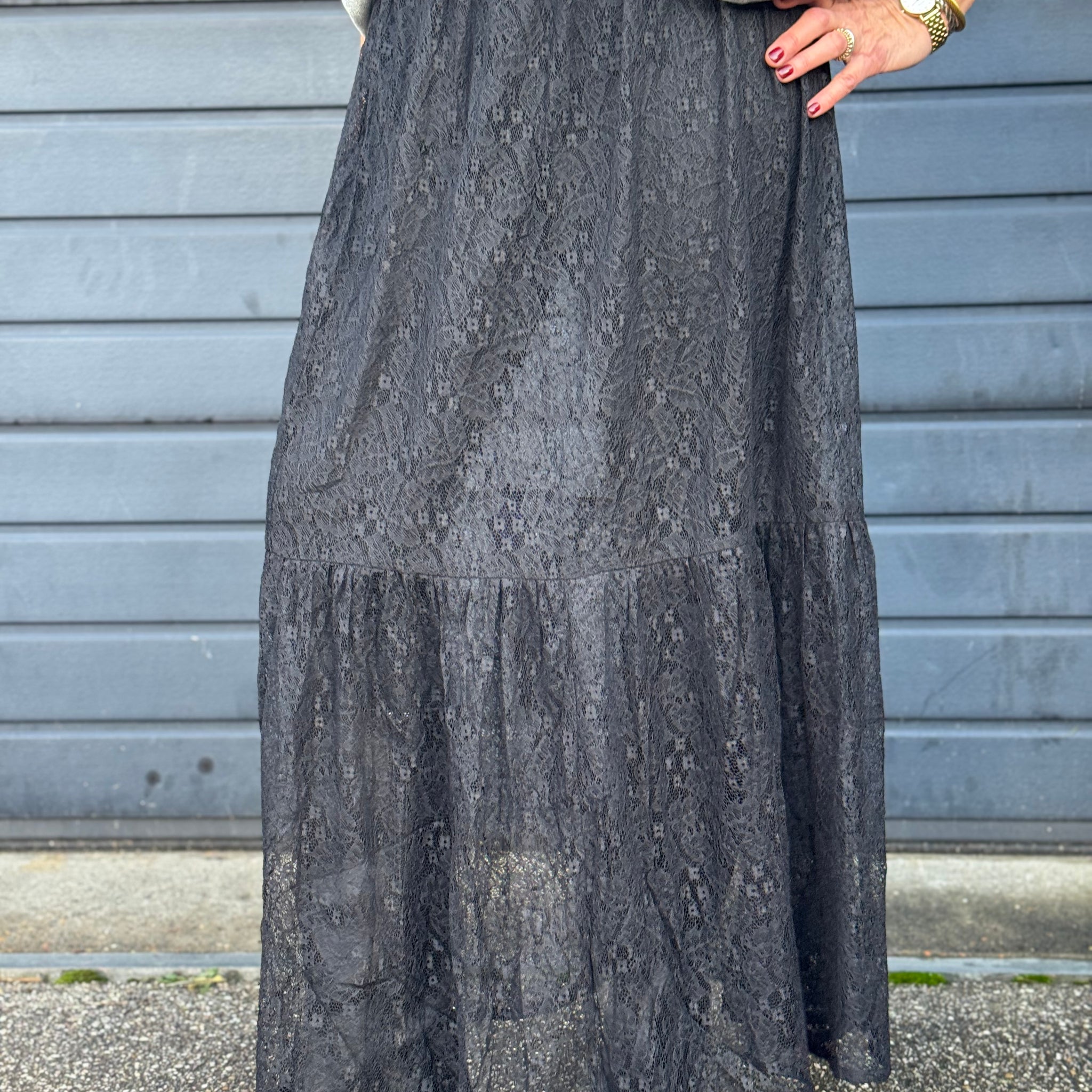 Kaffe Olla Lace Skirt - Black Deep