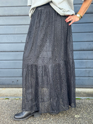 Kaffe Olla Lace Skirt - Black Deep