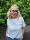 Kaffe Heart T-shirt - Chalk/Black Deep Heart