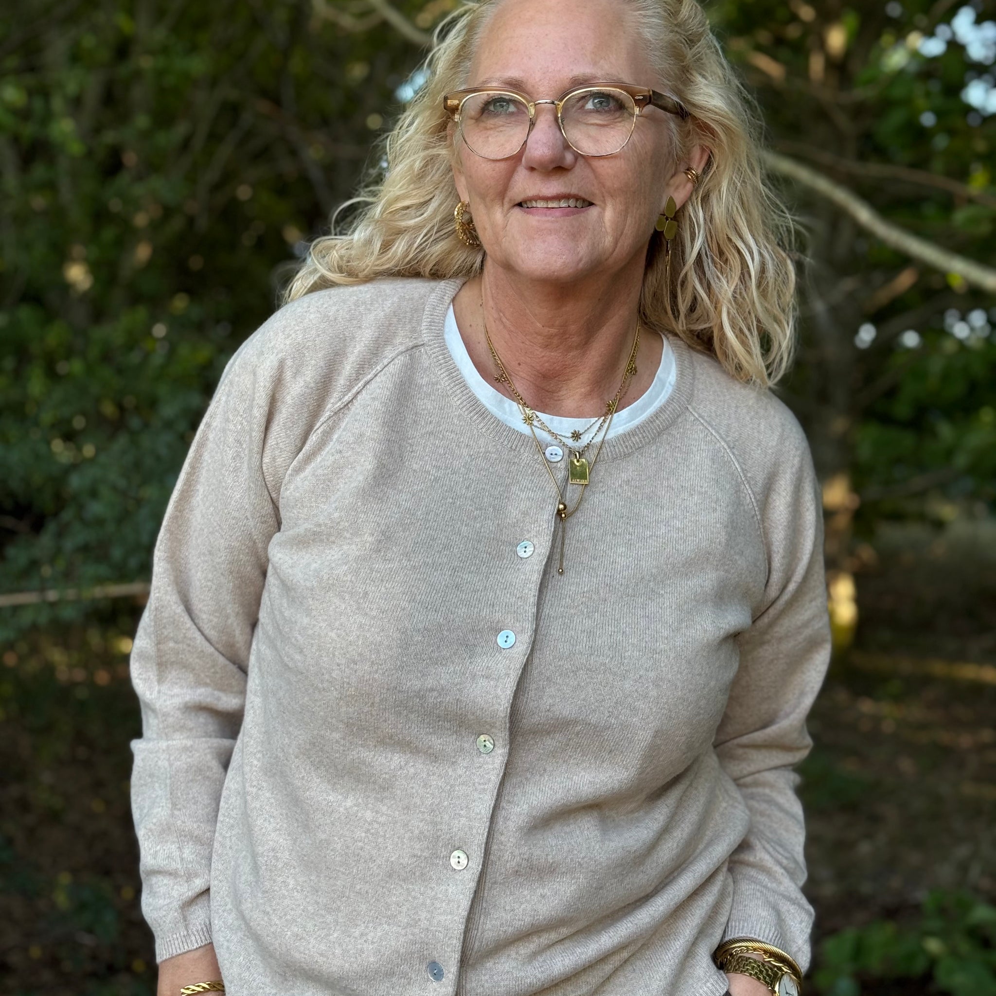 BTF CPH Cashmere Cardigan - Cream Melange