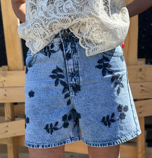 Kaffe Babena Denim Short - Blue Denim