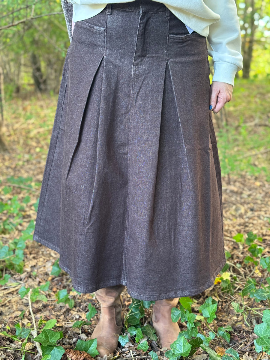 Cream Renal Denim Skirt - Java