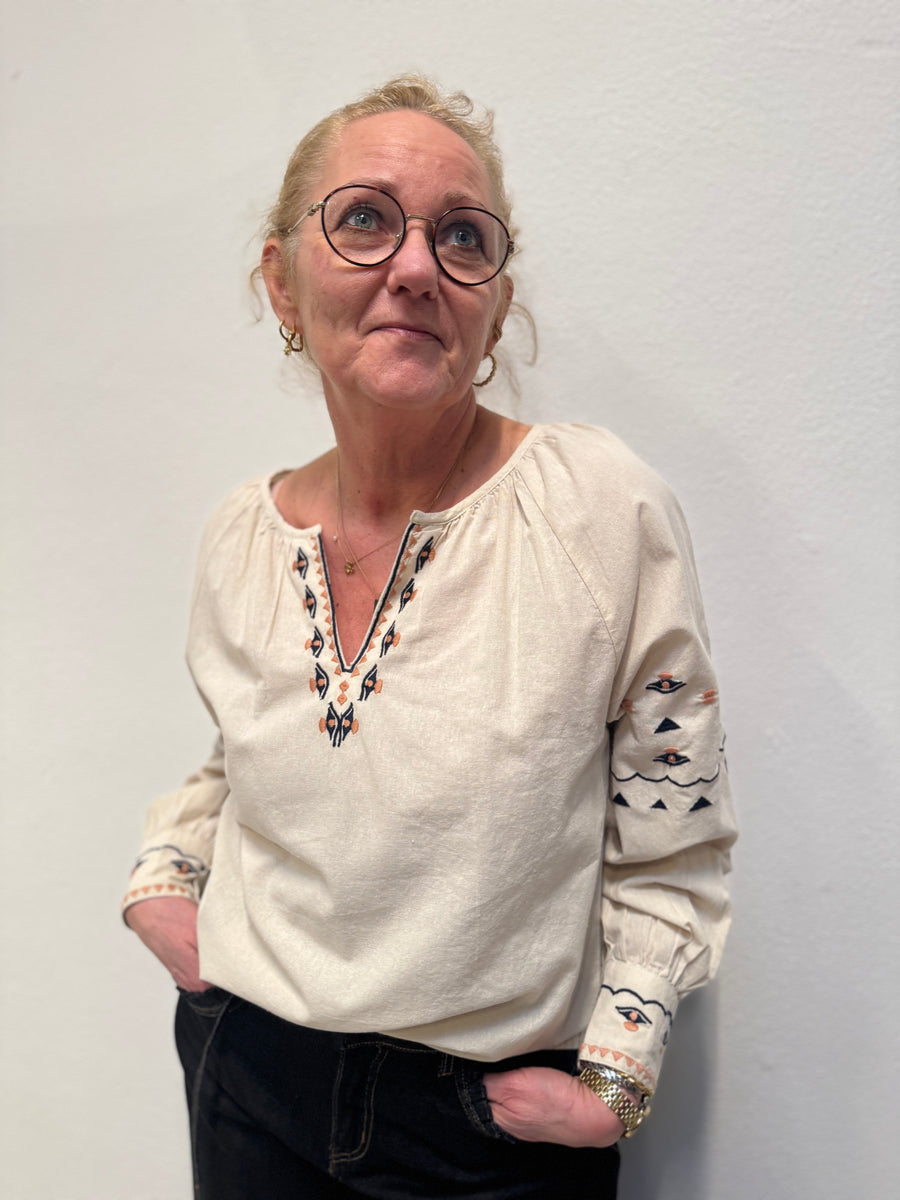 Cream Agate Blouse - Oatmeal
