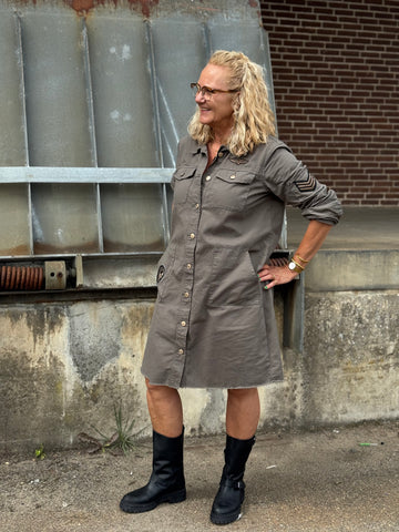 Costa Mani Foxy Long Jacket - Army