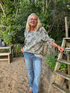 Cream Torli Blouse - Mulled Basil