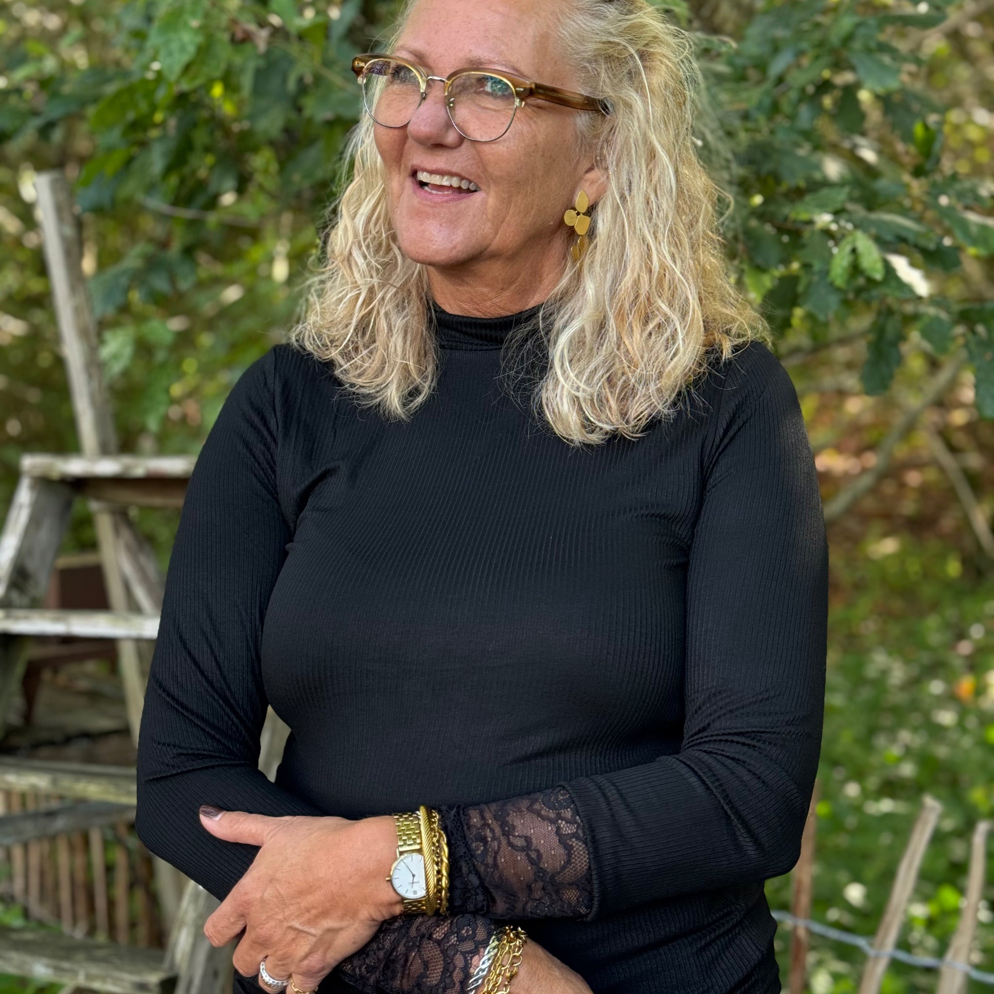 Kaffe Omi Turtleneck T-shirt - Black Deep