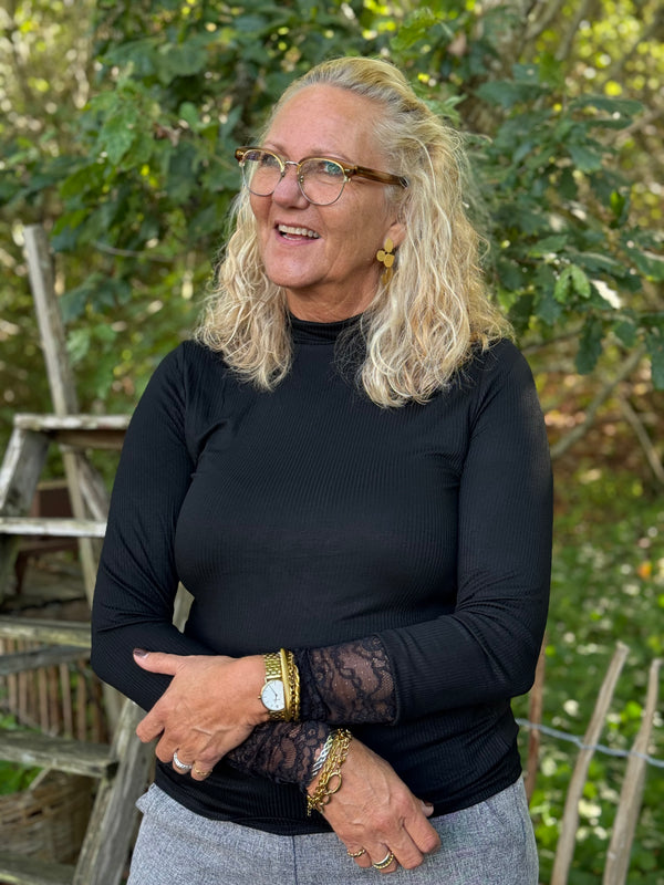 Kaffe Omi Turtleneck T-shirt - Black Deep