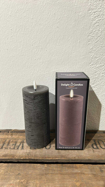 Delight Candles indendørs- 6,8x15cm, brun