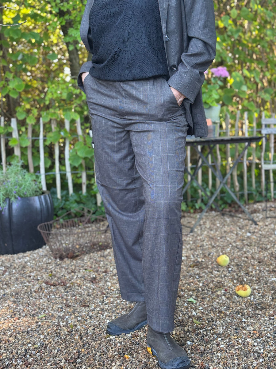 Kaffe Lenora 7/8 Pants - Dark Grey Check