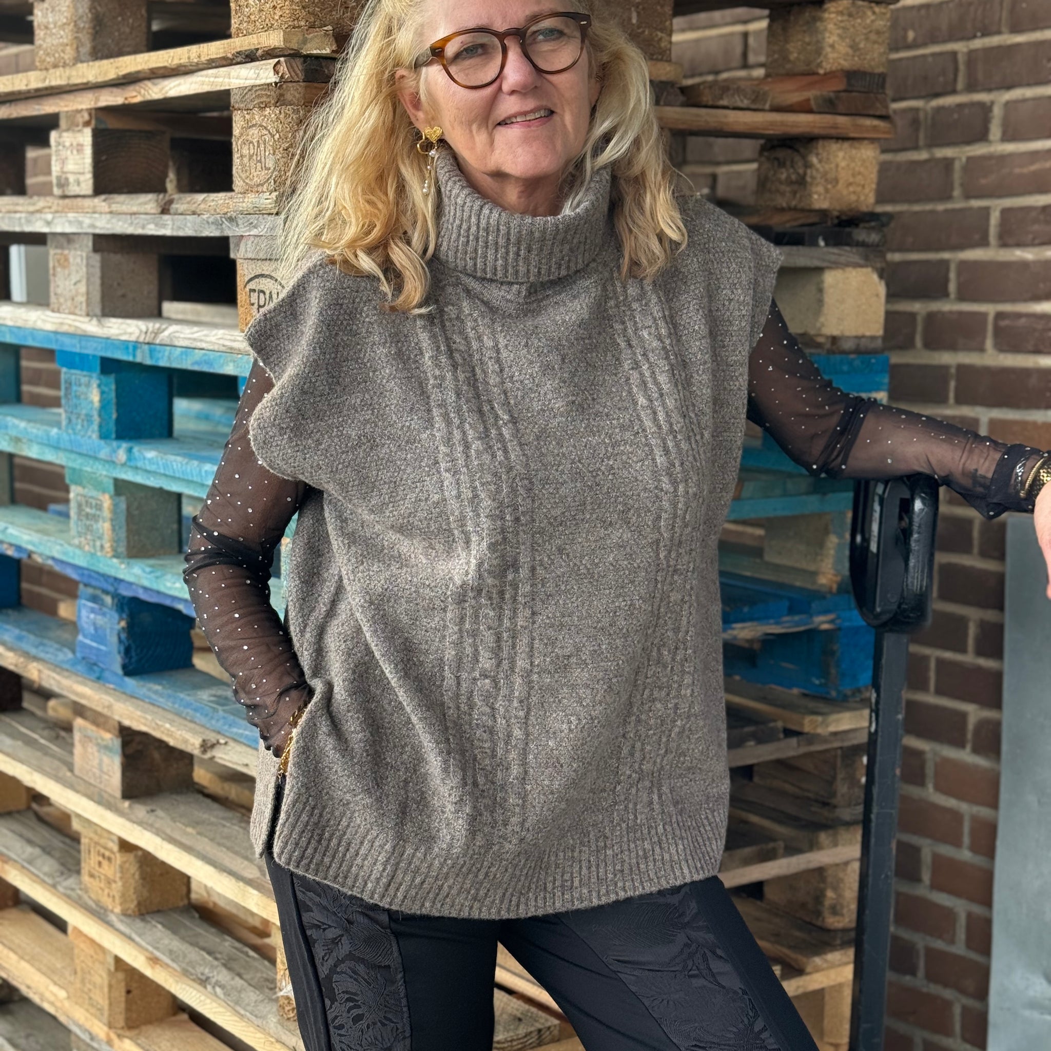 Nümph Canja Poncho - Dark Earth