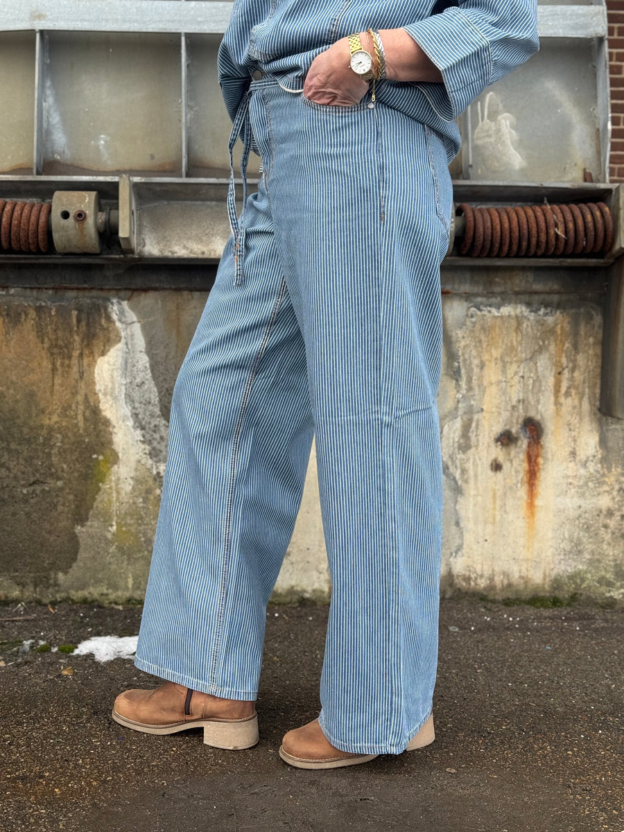Culture Ayna Pants - Blue/White Stripe